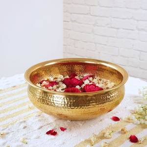 Tazón Clásico para Servir Ensaladas y Chocolate, de Acero Inoxidable Dorado Repujado, Apto para Lavavajillas, Ecológico, Duradero, para Fiestas y Uso Doméstico - Product Image 1