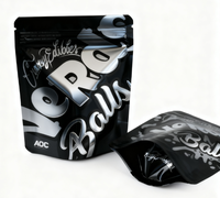 Sachets refermables personnalisés imprimés pour bonbons et biscuits, étanches à l'odeur, à poser, 3,5 g, 7 g, 14 g, 28 g, sac en mylar holographique laser, emballage alimentaire