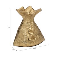 Tirelire en métal doré en forme de sac d'argent avec serrure à clé décorative pour adultes et enfants – Un moyen élégant de gagner et de récolter de l'argent, idéal comme cadeau