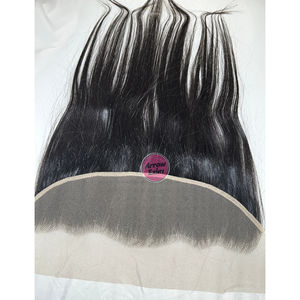 Natural Straight Human Hair Lace Frontal 13x4 Transparent Lace Natural Black Pre Plucked Hairline for Sew In <b>Wig</b> Making - Product Image 3