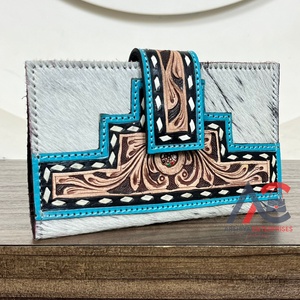 กระเป๋าสตางค์หนังวัวยาวแบบพับสองพับสำหรับผู้หญิงกระเป๋าใส่บัตรใหม่ล่าสุดดีไซน์เนอร์2025 - Product Image 1