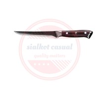 Couteau à filet damassé fait à la main personnalisé Couteau de chef et de cuisine en acier damas avec manche en bois à vendre