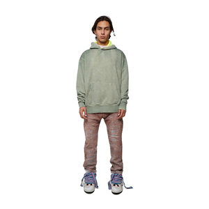 Sudadera con capucha de algodón con lavado ácido de alta calidad para hombre, ropa de calle de ajuste de gran tamaño personalizada, sudaderas con capucha con lavado ácido de Color OEM ODM - Product Image 3