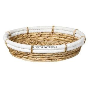 Newly Arrival Best Quality Rattan Made Round Shape <b>Food</b> Items Serving Luxury <b>Tray</b> With Handles From India In Impressive Price - Product Image 4