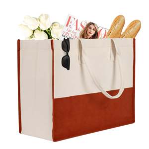 Grand sac fourre-tout en toile imperméable à grande capacité, décoré de fleurs, pour femmes - Sac de plage et de spa réutilisable pour le printemps et l'automne - Product Image 2
