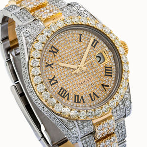 Montre pour homme de haute qualité en acier inoxydable avec quartz, sertie de moissanite, style hip-hop, diamant VVS - Product Image 2