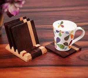Posavasos Redondo Personalizable de Madera de Haya de Diseño Moderno Japonés TQC con Aislamiento y Características Anti-Quemaduras para Vajilla - Product Image 2