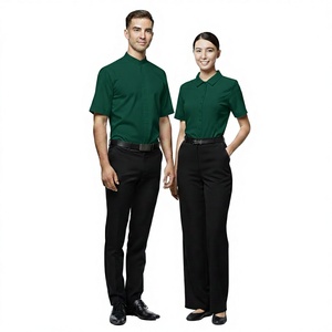 Conjunto de Uniforme Corporativo Verde Personalizado para Personal Unisex de Recepción de Hotel, Ropa de Trabajo Formal, Transpirable, Ligera, de Nailon, Servicio OEM - Product Image 1