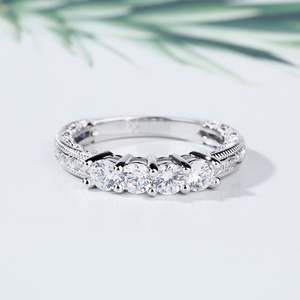 Jeulia Vintage Four-Stone Rose Gold Plated Stainless <b>Steel</b> Fashion <b>Ring</b> - Product Image 5