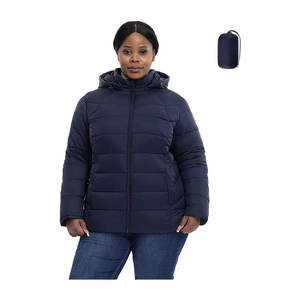 Chaqueta Acolchada Plegable para Mujer, Ligera, Resistente al Agua, Abrigo de Invierno con Capucha, Cortavientos y Cálido, Ropa Exterior Acolchada para Exteriores - Product Image 1