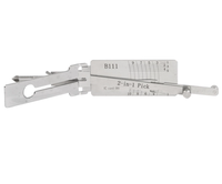 Ganzúa 2 en 1 Lishi B111 (GM37W) de Acero Inoxidable, Ganzúa y Decodificador Automático para Cerrajeros Automotrices Profesionales