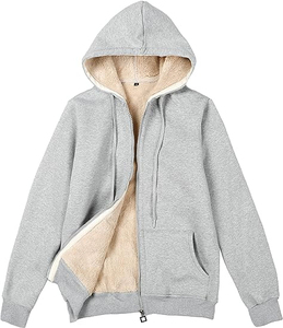 Veste en sherpa grande taille avec poches, matière douce et confortable, veste en sherpa pour homme avec votre logo, veste en polaire sherpa - Product Image 4