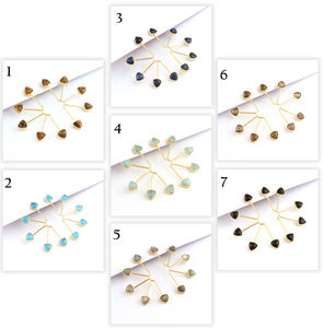 Iolite-pendientes de cuarzo con forma de trillón, joyería de lujo, chapado en oro de 24k, Pendientes colgantes de piedras múltiples, joyería - Product Image 2