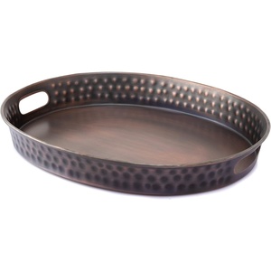 Bandeja DE SERVICIO DE METAL elegante y duradera de diseño lujoso Chapado en plata, perfecta para servir bebidas, aperitivos y Decoración elegante - Product Image 5