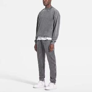 Sweat-shirt pour homme personnalisé, surdimensionné, délavé à l'acide, col rond, coton, molleton français, lourd, brodé, sweat-shirt à capuche en poudre - Product Image 3