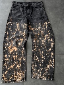 Alta calidad 100 por ciento de algodón para hombre Oversize Baggy Jeans Straight Knitted Washed Denim Pants Printed OEM ODM Service Proveedor - Product Image 2