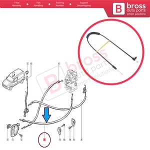 BDP1602 Side <b>Sliding</b> Door Lock Release Cable for Kangoo MK1 KC Express FC Kubistar X76 8200182961 - Product Image 5
