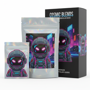Sac en Mylar holographique comestible de 3,5 g avec fermeture éclair anti-enfants personnalisée, <span class=keywords><strong>pochette</strong></span> debout et boîte de vente au détail étanche à l'humidité - Product Image 1