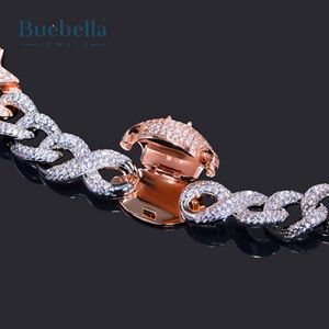 Gran oferta 925 Plata 14K 16mm estrella de dos tonos y ojo de demonio cadena cubana para hombres collares de moissanita Premium - Product Image 6