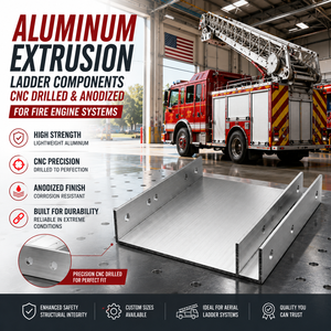 Aluminum Extrusion <b>Ladder</b> Components CNC Drilled and Anodized for Fire Engine Systems - Product Image 2