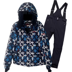 Traje de Esquí y Snowboard para Mujer, Impermeable, de una Pieza, Cortavientos, Estampado, con Cierre de Cremallera, Talla Grande - Product Image 1
