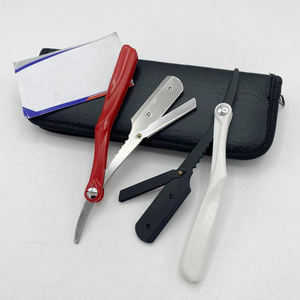 Vente en gros de haute qualité poignée en plastique PVC blanc rasoir de barbier professionnel rasoir droit durable - Product Image 5