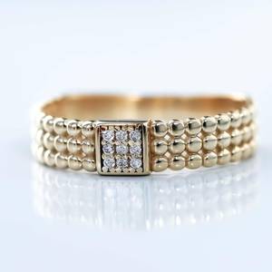 Anillo de banda de articulación de punto único 14K oro sólido cuadrado apilable corte redondo anillo de diamante cultivado en laboratorio banda de boda regalo de aniversario joyería - Product Image 4