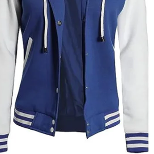 Logo de taille personnalisée Vol d'hiver de baseball Veste universitaire Letterman Col montant Tissu léger à capuche imperméable et écologique - Product Image 5