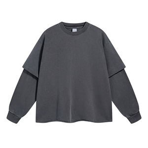 Camisetas de calidad superior con logotipo personalizado para hombre, camisetas con serigrafía, camiseta de manga larga de doble capa para hombre, Unisex - Product Image 3