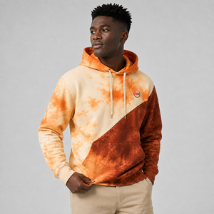 Sweat à capuche tie-dye pour homme, très tendance, avec logo personnalisé, en molleton de coton doux, style streetwear décontracté - Product Image 4