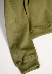 Sweat à capuche pour femme en gros personnalisé, hiver, lourd, tendance, olive, avec bande réfléchissante, poche kangourou - Product Image 5