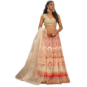 2023 vente chaude pakistanais indien Designer Lehnga Choli or Net Lehnga fête porter avec Viscose et rayonne élégant miroirs robe - Product Image 1