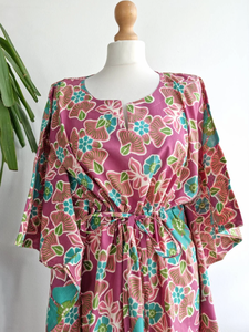 ชุดกิโมโนสำหรับคุณแม่ทำจากผ้าฝ้ายแท้พิมพ์ลายดอกไม้สวมใส่สบายระบายอากาศได้ดีสำหรับฤดูร้อนฤดูใบไม้ร่วง - Product Image 3