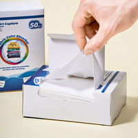 Feuilles de lavage absorbantes de couleur OEM, feuilles de protection contre les colorants pour la lessive, empêchent les couleurs de déteindre ou de couler, sans parfum