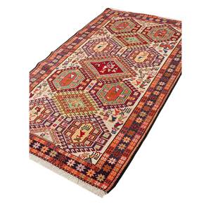 Alfombra Kiaan 9x12 de Lana y Seda Anudada a Mano Pae-5291 con Patrón Geométrico para Sala de Estar, Color Rojo y Naranja, para Adolescentes - Product Image 2