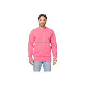 Sudadera de cuello redondo teñida pigmentada Sudadera de lana de algodón suave para hombres y mujeres - Product Image 1