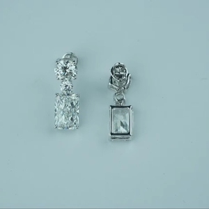 Pendientes de diamantes de moda chapado en oro blanco y rosa IGI certificado para fiesta de boda o regalo - Product Image 6