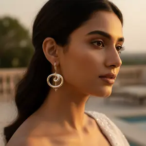 Pendientes de Plata 925 con Forma de Nota Musical, Bañados en Oro y Oro Rosa, Joyería para Regalo de Boda o Fiesta - Product Image 3