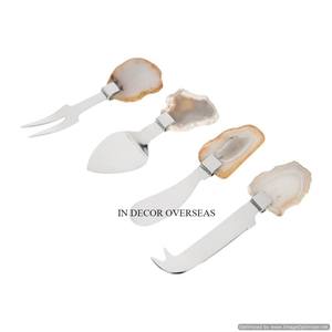 Juego de cubiertos de diseño de lujo antiguo pulido brillante plateado de acero inoxidable con posavasos asas de diseñador al precio más bajo - Product Image 1