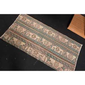 Alfombra de pelo medio ecológica de lana de retazos verde Beige clásica 2,1X4,1 pies diseño turco Aubusson comedor rectángulo de látex - Product Image 4