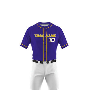 Transpirable mejor material Hombres Uniforme de béisbol ropa deportiva al por mayor tasa de tendencia superior Uniforme de béisbol con totalmente personalizado - Product Image 3