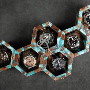 Boîte à montre personnalisée en résine de palissandre époxy pour hommes, organisateur de bijoux en bois de luxe, vitrine de montre unique pour anniversaire ou - Product Image 1