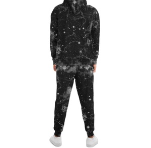 Ensemble de survêtement sportif imprimé 3D Universe pour homme et femme, sweat à capuche et pantalon, logo personnalisé - Product Image 2