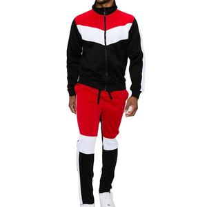 Chándal con diseño de panel para hombre, conjunto de dos piezas, ropa deportiva de moda, chaqueta con cremallera y pantalones para correr, ropa de calle, atuendo informal - Product Image 1