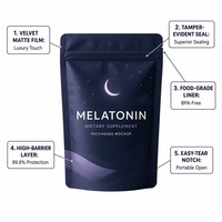 Sachet Doypack Personnalisé à Impression Numérique pour Complément Alimentaire à la Mélatonine, Faible MOQ, Sachet Mylar Refermable à Fermeture Éclair