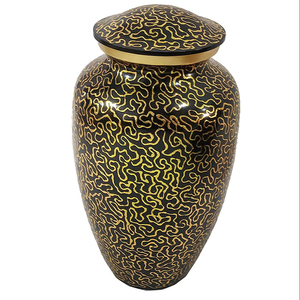 Urne en aluminium avec finition imitation bois, urne funéraire pour cendres humaines, urne commémorative pour adulte, inhumation, 200 pouces cubes, fournitures funéraires - Product Image 1