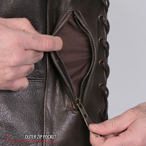 Chaleco de Motociclista Estilo Retro para Hombre MONO RIDER 'Side Lace', Impermeable, Cortavientos, Transpirable, Táctico y Protector - Product Image 5