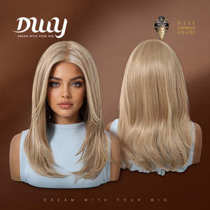 Isolde-DWY 18-Inch Glueless Lace Front Synthetic <b>Wig</b> High Quality Heat Resistant Fiber 32 Inches Stretched Layered Transparent - Product Image 4