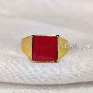 Wholesale <b>Mens</b> <b>Ring</b> New Arrival Natural Ruby Gemstone July Birthstone Birthday Yellow Gold <b>Ring</b> Jewelry 925 Sterling <b>Silver</b> <b>Ring</b> - Product Image 4