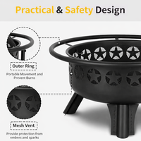 Brasero moderne en acier à bois avec grille de cuisson pivotante pour extérieur, jardin, camping et barbecue